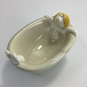 Fitz & Floyd Soap Trinket Jewelry Dish Man In Bathtub Japan 1975 Vintage Novelty